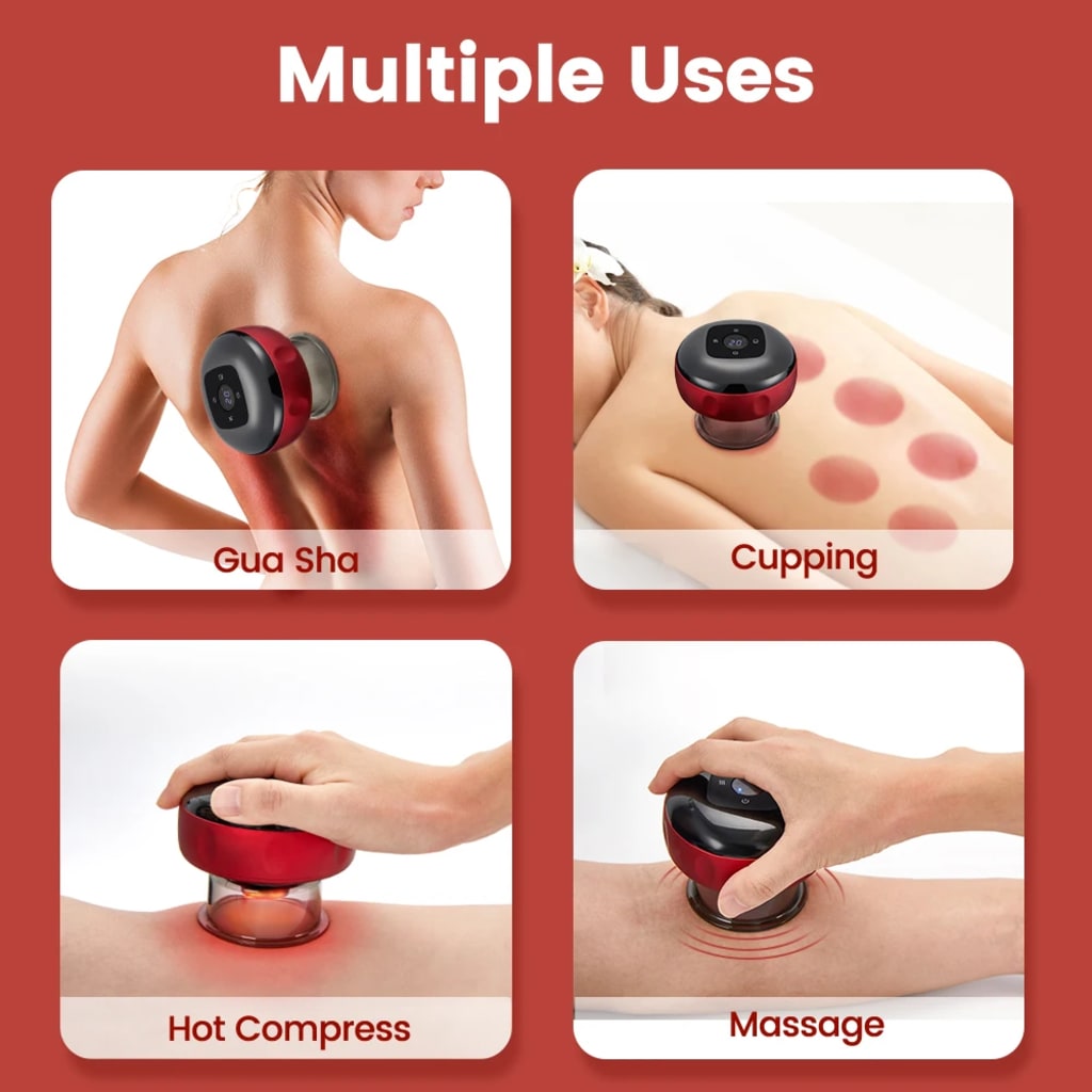 Rechargeable Electric Vacuum Cupping Set Wireless 6/12 Level Skin Scraping Massage Guasha Tool for Household Use - AliExpress 66